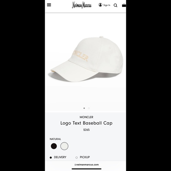 πMONCLERπ«π· Logo Hollow Text Ladies Baseball Cap β22- Natural/White- NW - Picture 5 of 12